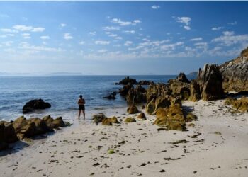 Playa en la isla de Ons