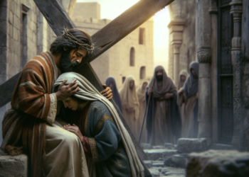 que le dice jesus a maria cuando cae con la cruz